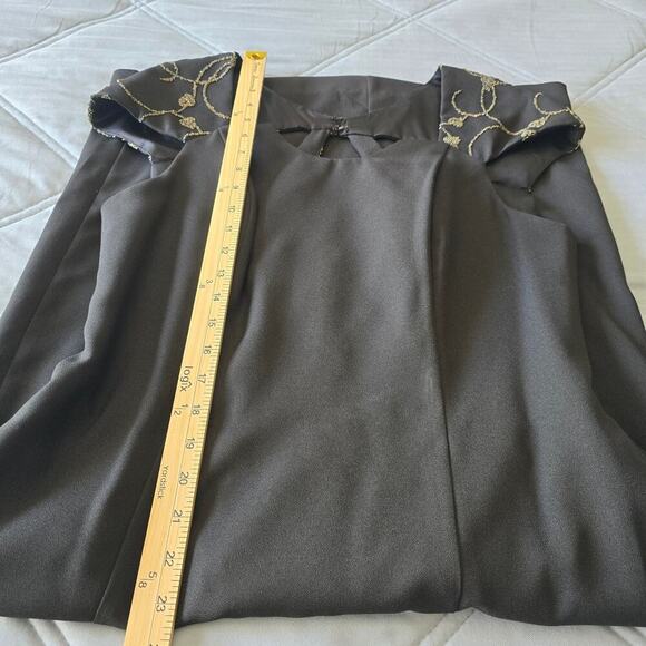 VTG Women's Plus Sz 14 Midi Formal Dress Beaded Slit Wimsigoth Elegance Holiday - Picture 12 of 16